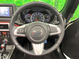 【純正革巻きステアリング】上質な革を使用することで、手にしっかり馴染みとても運転しやすいハンドルです♪