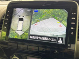 【アラウンドビューモニター】専用のカメラにより、上から見下ろしたような視点で360度クルマの周囲を確認することができます☆死角部分も確認しやすく、狭い場所での切り返しや駐車もスムーズに行えます。