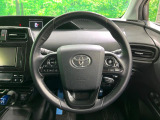 【純正革巻きステアリング】上質な革を使用することで、手にしっかり馴染みとても運転しやすいハンドルです♪