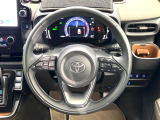 【純正革巻きステアリング】上質な革を使用することで、手にしっかり馴染みとても運転しやすいハンドルです♪