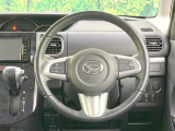 【純正革巻きステアリング】上質な革を使用することで、手にしっかり馴染みとても運転しやすいハンドルです♪