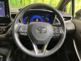 【純正革巻きステアリング】上質な革を使用することで、手にしっかり馴染みとても運転しやすいハンドルです♪