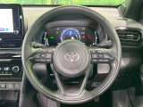 【純正革巻きステアリング】上質な革を使用することで、手にしっかり馴染みとても運転しやすいハンドルです♪