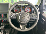 【純正革巻きステアリング】上質な革を使用することで、手にしっかり馴染みとても運転しやすいハンドルです♪