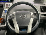 【純正革巻きステアリング】上質な革を使用することで、手にしっかり馴染みとても運転しやすいハンドルです♪