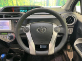 【純正革巻きステアリング】上質な革を使用することで、手にしっかり馴染みとても運転しやすいハンドルです♪