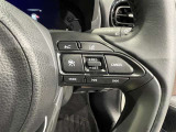 ステアリングスイッチ付きで、運転中に視線を前に向けたまま操作できます。