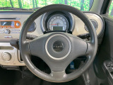 【純正革巻きステアリング】上質な革を使用することで、手にしっかり馴染みとても運転しやすいハンドルです♪