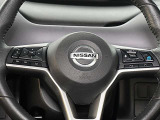 ハンドル左側には、アドバンスドドライブディスプレイ設定、ボリューム調整スイッチ。右側には、プロパイロット設定、ハンズフリーフォンスイッチが付いています。