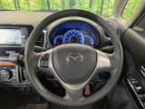 【純正革巻きステアリング】上質な革を使用することで、手にしっかり馴染みとても運転しやすいハンドルです♪