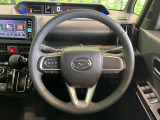 【純正革巻きステアリング】上質な革を使用することで、手にしっかり馴染みとても運転しやすいハンドルです♪
