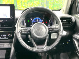 【純正革巻きステアリング】上質な革を使用することで、手にしっかり馴染みとても運転しやすいハンドルです♪