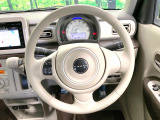 【純正革巻きステアリング】上質な革を使用することで、手にしっかり馴染みとても運転しやすいハンドルです♪