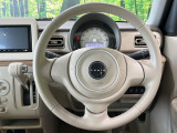 【純正革巻きステアリング】上質な革を使用することで、手にしっかり馴染みとても運転しやすいハンドルです♪