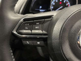 ステアリングスイッチ付きで、運転中に視線を前に向けたまま操作できます。