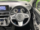 【純正革巻きステアリング】上質な革を使用することで、手にしっかり馴染みとても運転しやすいハンドルです♪