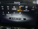 ■AM/FM/交通情報/フルセグTV/USB1/USB2/Bluetoothオーディオ/AppleCarplay等の快適なドライビングを助けるツールが満載!