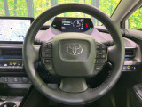 【純正革巻きステアリング】上質な革を使用することで、手にしっかり馴染みとても運転しやすいハンドルです♪