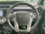 【純正革巻きステアリング】上質な革を使用することで、手にしっかり馴染みとても運転しやすいハンドルです♪