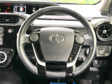 【純正革巻きステアリング】上質な革を使用することで、手にしっかり馴染みとても運転しやすいハンドルです♪