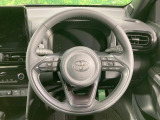 【純正革巻きステアリング】上質な革を使用することで、手にしっかり馴染みとても運転しやすいハンドルです♪