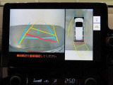 パノラミックビューモニター付きです。車両を上から見たような映像をディスプレイオーディオ画面に表示。運転席からの目視だけでは見にくい、車両周辺の状況をリアルタイムでしっかり確認できます。