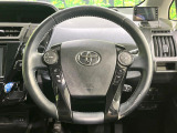 【純正革巻きステアリング】上質な革を使用することで、手にしっかり馴染みとても運転しやすいハンドルです♪