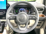 【純正革巻きステアリング】上質な革を使用することで、手にしっかり馴染みとても運転しやすいハンドルです♪
