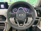 【純正革巻きステアリング】上質な革を使用することで、手にしっかり馴染みとても運転しやすいハンドルです♪