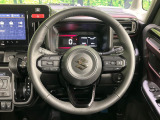 【純正革巻きステアリング】上質な革を使用することで、手にしっかり馴染みとても運転しやすいハンドルです♪