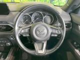 【純正革巻きステアリング】上質な革を使用することで、手にしっかり馴染みとても運転しやすいハンドルです♪