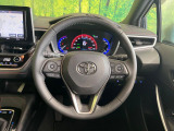 【純正革巻きステアリング】上質な革を使用することで、手にしっかり馴染みとても運転しやすいハンドルです♪