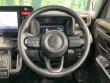 【純正革巻きステアリング】上質な革を使用することで、手にしっかり馴染みとても運転しやすいハンドルです♪