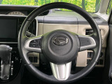 【純正革巻きステアリング】上質な革を使用することで、手にしっかり馴染みとても運転しやすいハンドルです♪