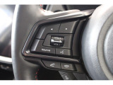 ステアリング左手側には、オーディオの操作スイッチがついています。ボリュームの上下、曲のスキップなどステアリングホイールから手を放さずに操作できます。