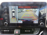 (パノラミックビューモニタ-)車を上から見たような映像で死角もバッチリ確認できます。