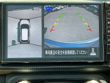 アラウンドビューモニターです。上空からお車の周りを見る感覚で表示されますので、車庫入れも安心です。