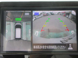ナビ画面にアラウンドビュ-モニタ-の映像を映し出しています。  狭い場所での車庫入れをサポ-トしてくれる便利アイテムです。