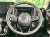 【純正革巻きステアリング】上質な革を使用することで、手にしっかり馴染みとても運転しやすいハンドルです♪