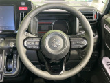 【純正革巻きステアリング】上質な革を使用することで、手にしっかり馴染みとても運転しやすいハンドルです♪