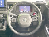 【純正革巻きステアリング】上質な革を使用することで、手にしっかり馴染みとても運転しやすいハンドルです♪
