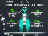 【ブラインドスポットモニター】走行中、ドアミラーの死角になりやすい箇所に後続車が接近するとサイドミラーのレンズに警告を表示!ドライバーに注意喚起をしてくれます。