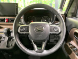 【純正革巻きステアリング】上質な革を使用することで、手にしっかり馴染みとても運転しやすいハンドルです♪