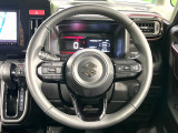 【純正革巻きステアリング】上質な革を使用することで、手にしっかり馴染みとても運転しやすいハンドルです♪