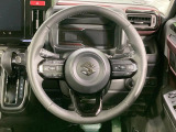 【純正革巻きステアリング】上質な革を使用することで、手にしっかり馴染みとても運転しやすいハンドルです♪