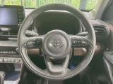【純正革巻きステアリング】上質な革を使用することで、手にしっかり馴染みとても運転しやすいハンドルです♪