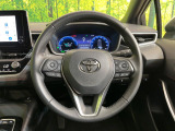 【純正革巻きステアリング】上質な革を使用することで、手にしっかり馴染みとても運転しやすいハンドルです♪