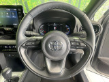 【純正革巻きステアリング】上質な革を使用することで、手にしっかり馴染みとても運転しやすいハンドルです♪