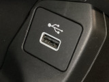 エレクトリックギアセレクターの下にスマートフォンなどが置けるトレーと、外部入力の可能なUSB端子がついています。