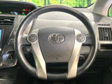 【純正革巻きステアリング】上質な革を使用することで、手にしっかり馴染みとても運転しやすいハンドルです♪